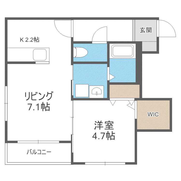 AURA SAPPORO(1LDK/4階)の間取り写真