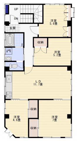 ライフモリ15号館(4LDK/3階)の間取り写真