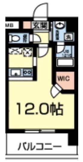 フルール南熊本(ワンルーム/5階)の間取り写真