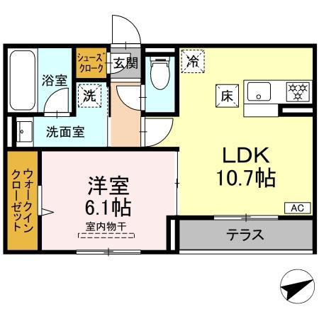 プエンテ(1LDK/1階)の間取り写真
