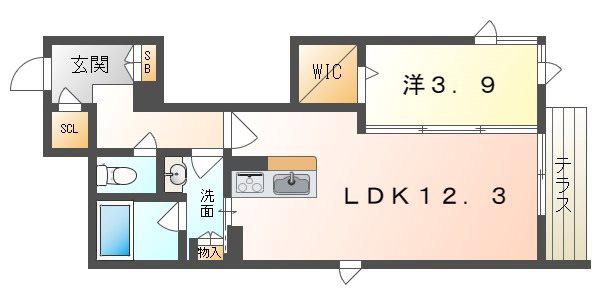 SHAMAISON HOSHIDA(1LDK/1階)の間取り写真