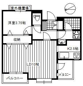 石神井公園パーク・ホームズ(1LDK/1階)の間取り写真