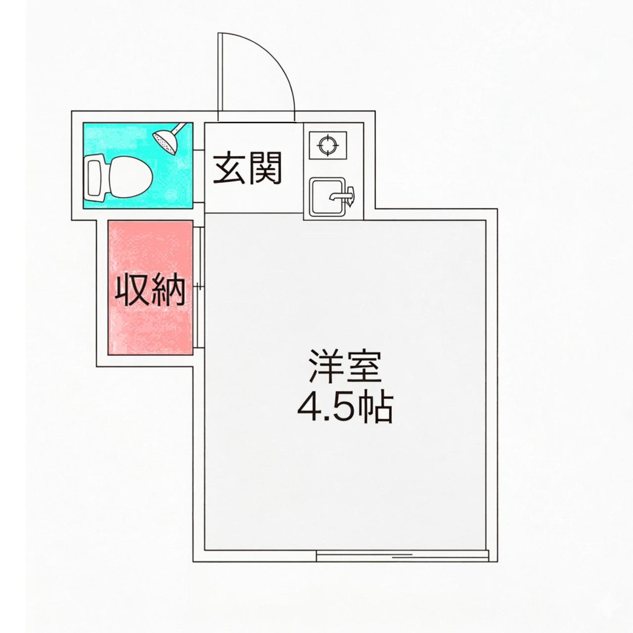 山岸マンションB(ワンルーム/2階)の間取り写真