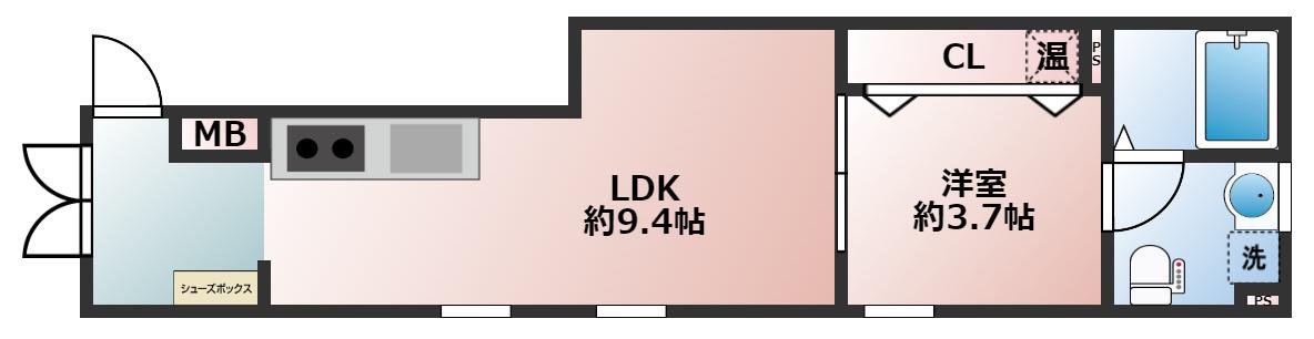 アメニティK(1LDK/2階)の間取り写真