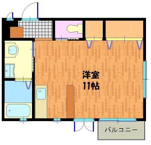 サニーテラス(ワンルーム/2階)の間取り写真