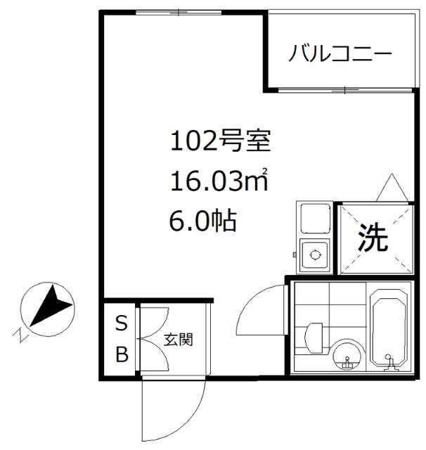 アクトピア田園調布南(ワンルーム/1階)の間取り写真