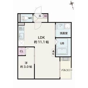 JACK SHINMEI I(1LDK/2階)の間取り写真