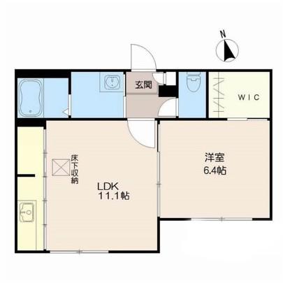 カーサ森 弐番館(1LDK/1階)の間取り写真