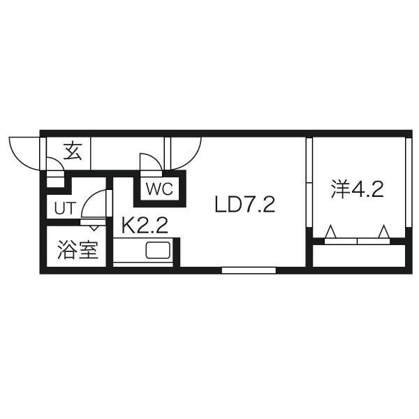 グラスマーレ南2条(1LDK/3階)の間取り写真