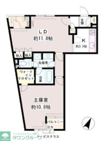 パティオス11番街(1LDK/4階)の間取り写真