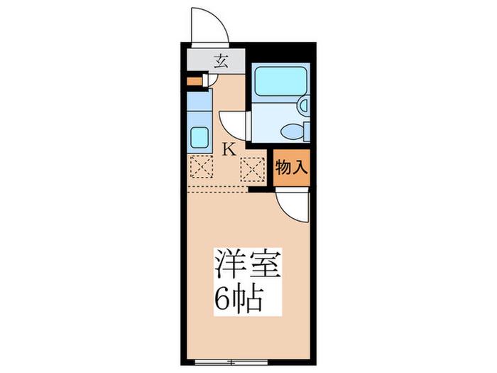プラザハイツ小金井(1K/1階)の間取り写真