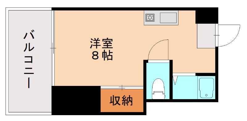 ヴィラージュ箱崎II(1K/2階)の間取り写真
