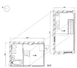双葉町のアパートメント(1LDK/B1階)の間取り写真