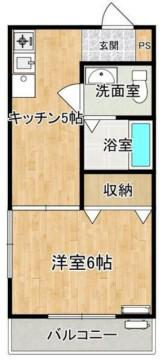 グリーンハイツ(1K/1階)の間取り写真