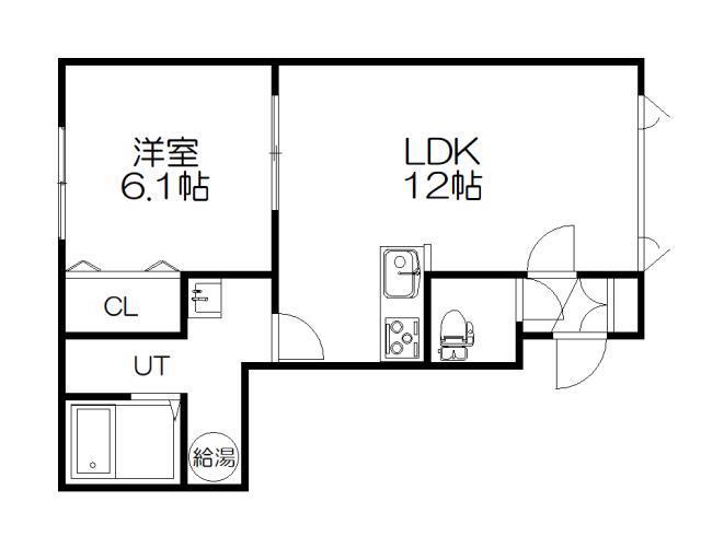 CIEL(1LDK/2階)の間取り写真