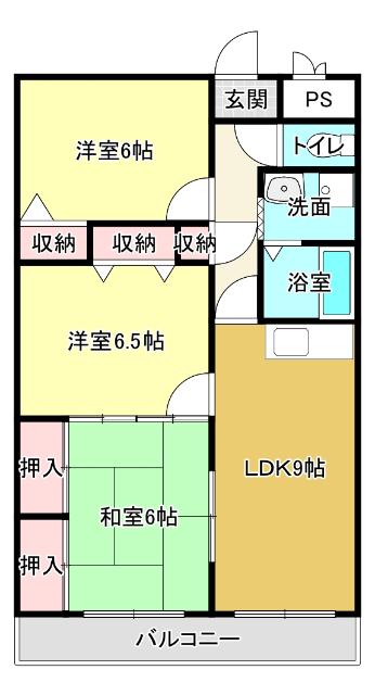 セラフィノI(3LDK/3階)の間取り写真