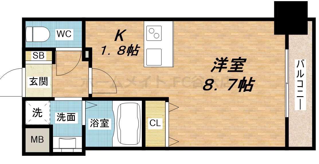 プレサンス心斎橋モデルノ(ワンルーム/3階)の間取り写真