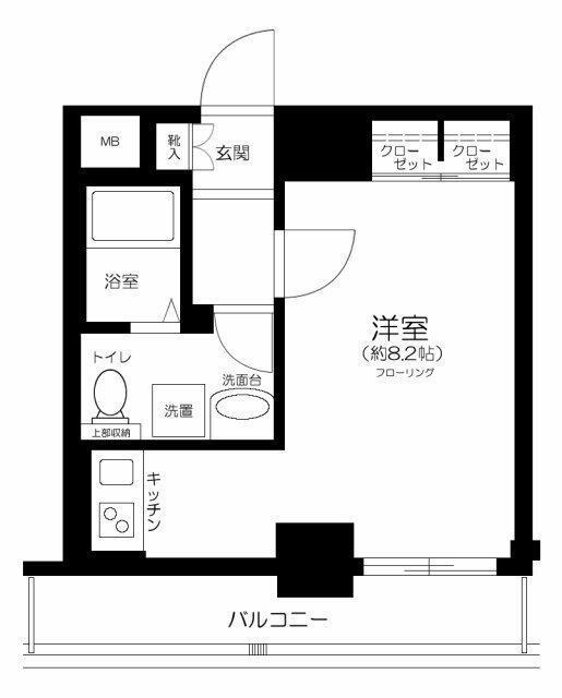 RISING PLACE 上野松が谷(ワンルーム/3階)の間取り写真