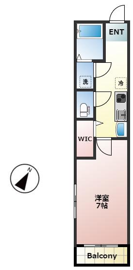 フォレスト西所沢(1K/3階)の間取り写真