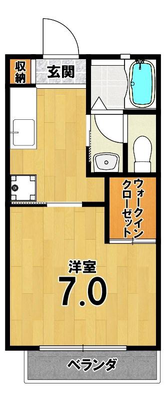 ヴィヴィセレサ壱番館(1K/2階)の間取り写真