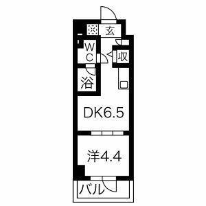 エルフォルテ東京イースト(1DK/6階)の間取り写真