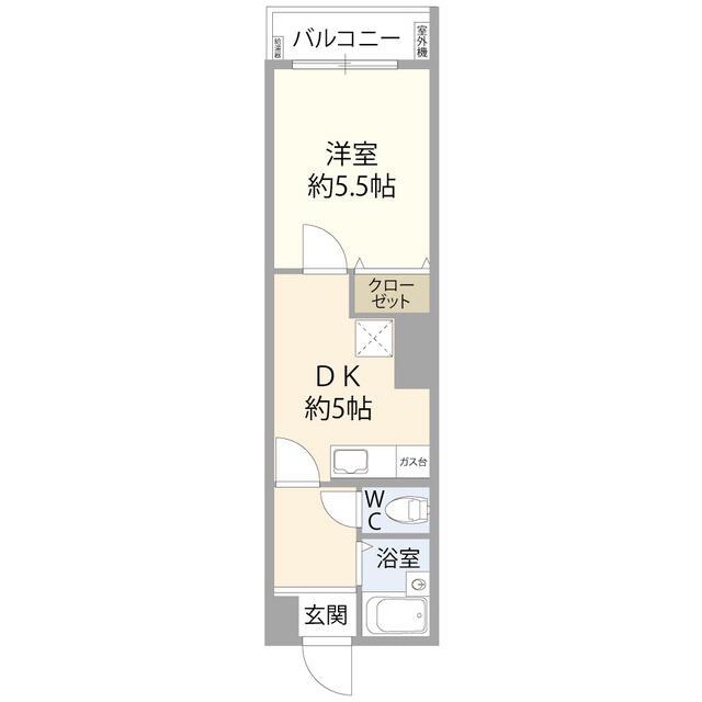 クレスト恵比寿(1DK/6階)の間取り写真