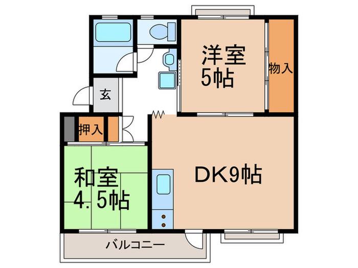 末廣団地(2DK/4階)の間取り写真