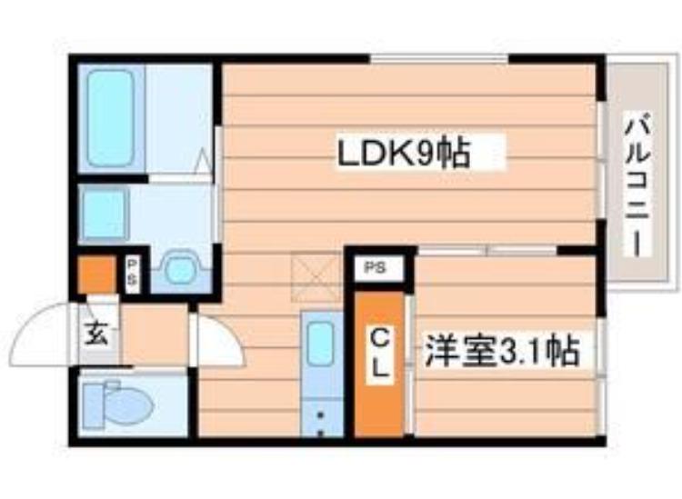 レクスト泉中央(1LDK/2階)の間取り写真