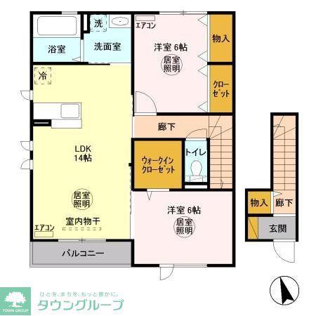 ソフィアコート弐番館(2LDK/2階)の間取り写真