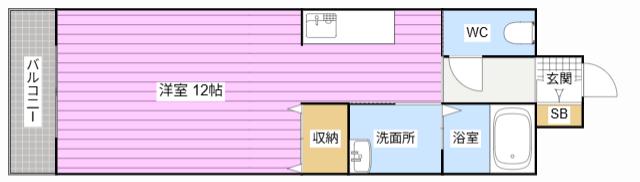 ロイヤル イタヤ(ワンルーム/4階)の間取り写真