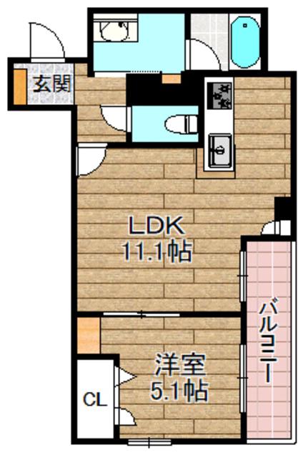 ティーエヌ伍番館(1LDK/1階)の間取り写真