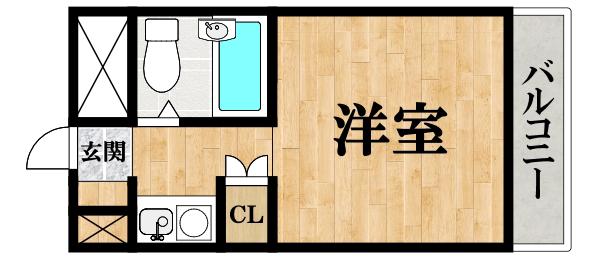ネオコート天王寺(ワンルーム/4階)の間取り写真