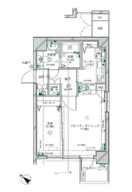 スカーラ武蔵小山(1LDK/2階)の間取り写真