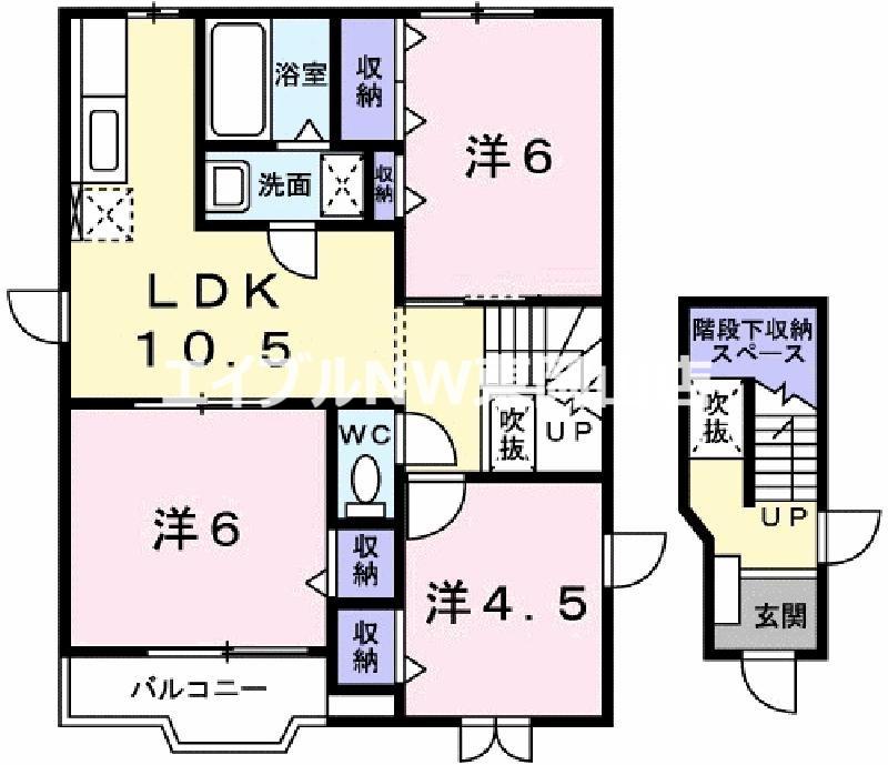 メゾネット紀世(3LDK/2階)の間取り写真