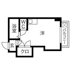 イーズマンションV(ワンルーム/2階)の間取り写真