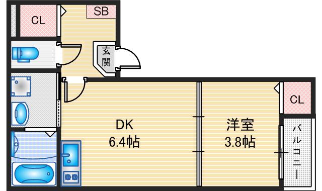 G-SQUARE(1DK/3階)の間取り写真