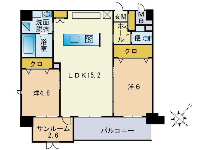 ABELIA GLANZ (2SLDK/2階)の間取り写真