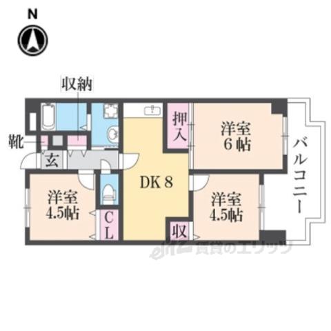 友井グレイス(3LDK/9階)の間取り写真
