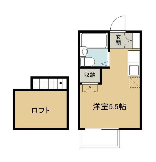 第2エクセル向台(ワンルーム/2階)の間取り写真