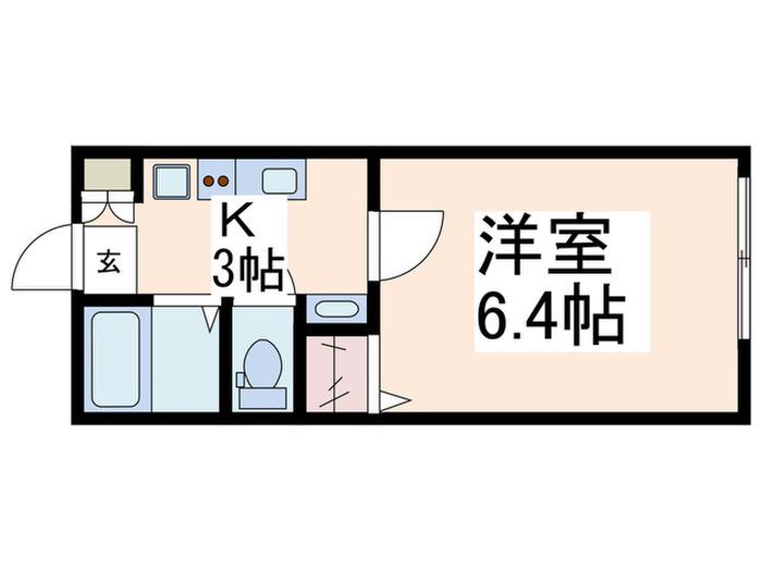 ミズキレジデンス(1K/1階)の間取り写真