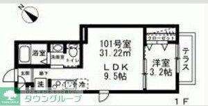 クレールドルネ(1LDK/1階)の間取り写真