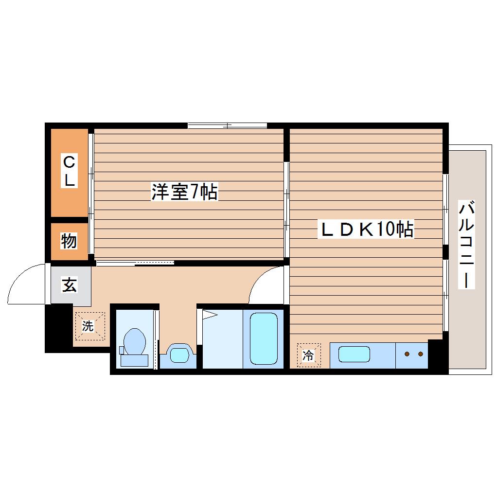 太田ハイツ宮城野(1LDK/4階)の間取り写真