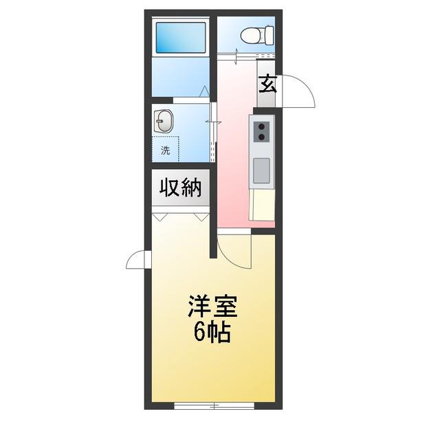 南矢名Mアパート(1K/1階)の間取り写真
