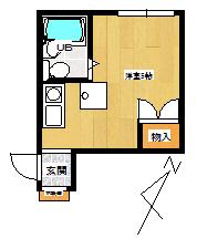 平成ハイツ(ワンルーム/2階)の間取り写真