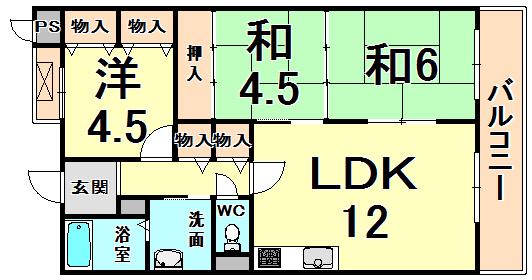 プリーマ巽(3LDK/3階)の間取り写真