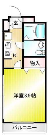 レスターテ港北(1K/3階)の間取り写真