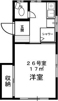 アサヒハウス(1K/2階)の間取り写真