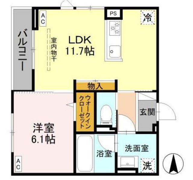 SAMPO(1LDK/3階)の間取り写真