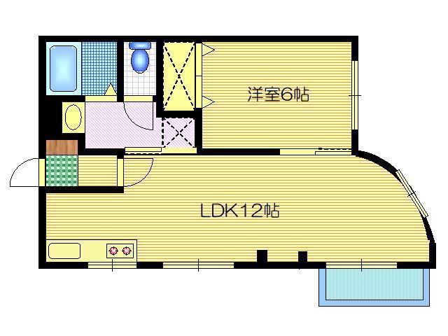 サンシエスタ(1LDK/2階)の間取り写真