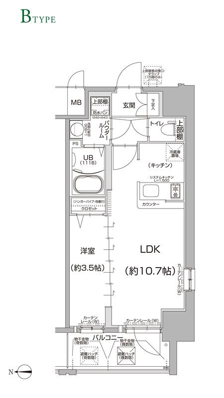 エスリード新大阪ザ・マーク(1LDK/2階)の間取り写真